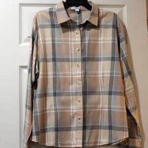 Pendleton Womens Plaid Shirt, 100 % Cotton, Long Sleeve, Size XL